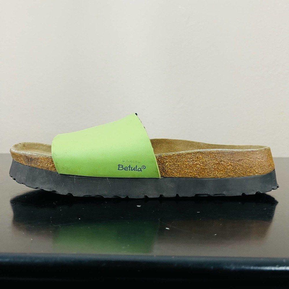 Birkenstock Betula Women's US 9 260 Green Sandal Slip On Cork Leather